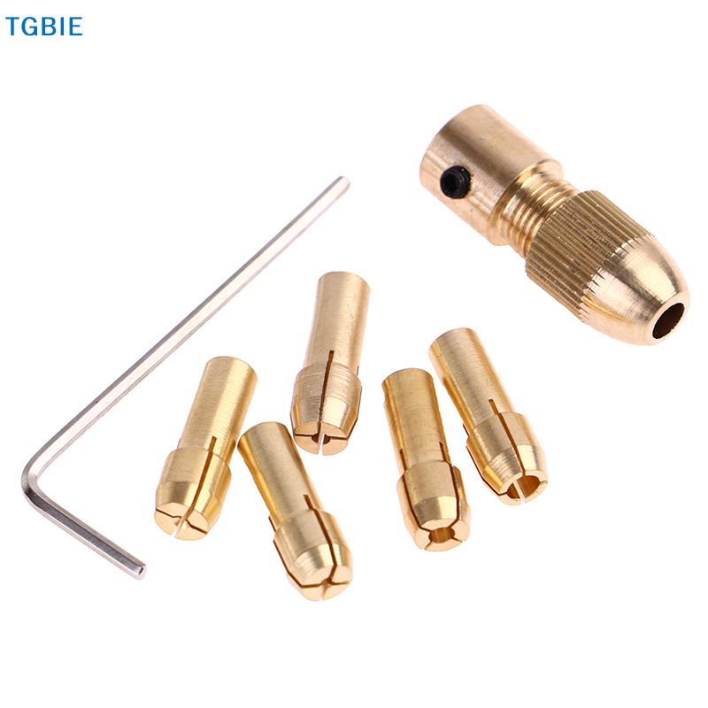 [TL][TL]7pcs/set Brass Collet For Mini Rotary Electric Motor Shaft Drill Chuck Bit Tool For 0.5-3.0MM Drill Bit