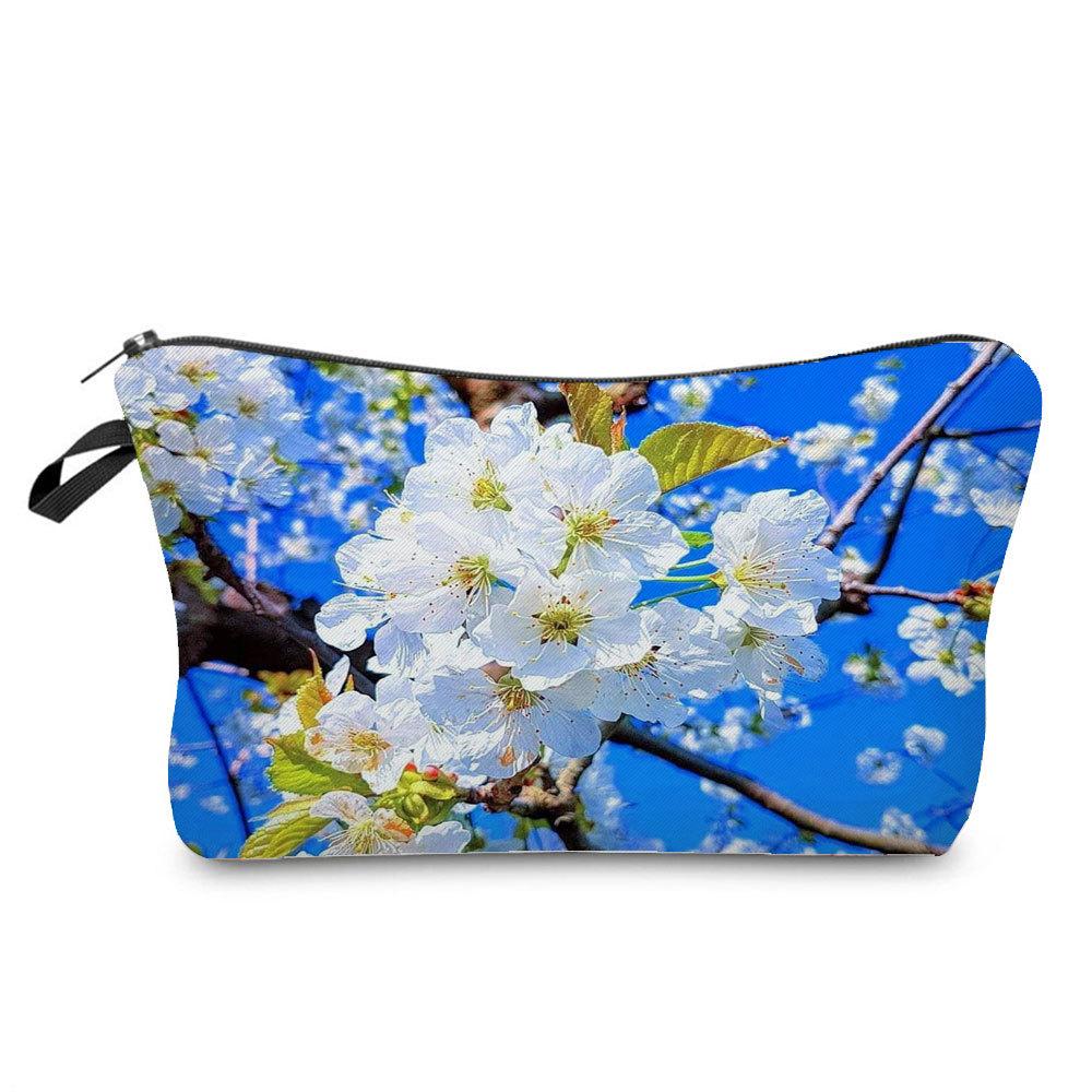 Damen Blumenmuster Kosmetiktasche Toilettenartikel Organizer Reiseaufbewahrungskoffer 6757