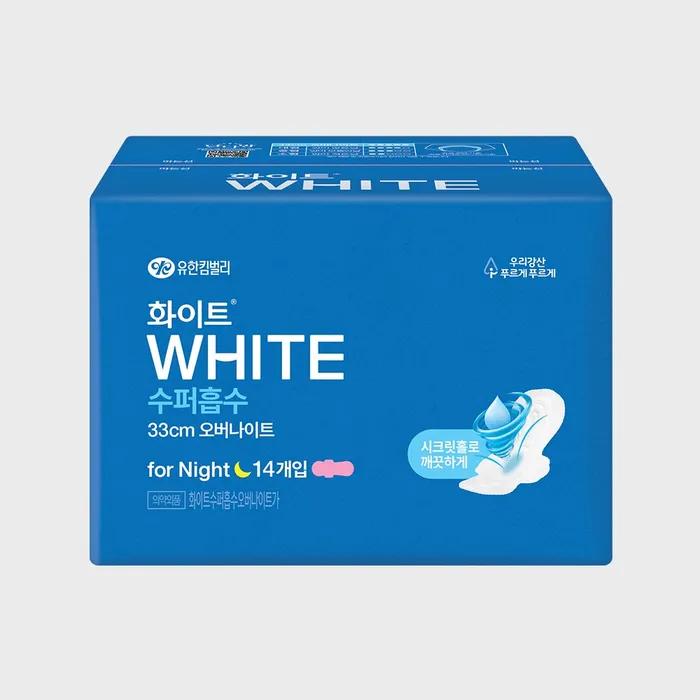 

Белые Супервпитывающие Гигиенические Прокладки с Крылышками Ночные 14 штук