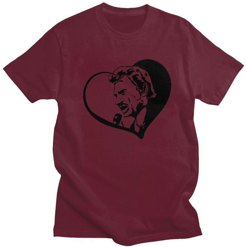 Custom French Rock Legend Johnny Hallyday Tshirts for Men Short Sleeve Leisure T Shirt Cool Tshirts Pure Cotton Tee Gift Idea