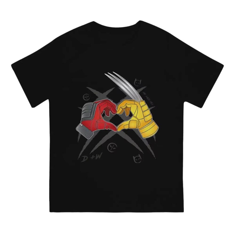 Vintage Comics T-Shirt Men Round Collar T Shirt Deadpool And Wolverine Short Sleeve Tee Shirt Graphic Printed Tops