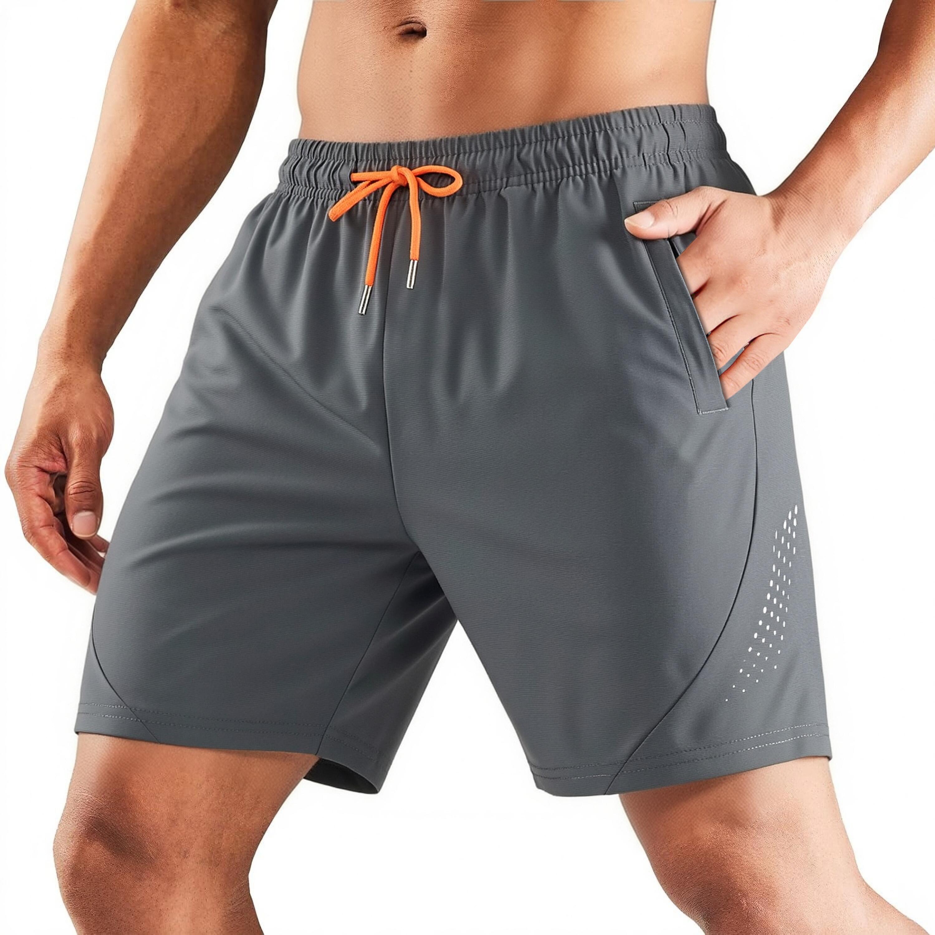

Ice-feeling Quick-drying Shorts Men s Sports Shorts Sweat-absorbent Breathable Casual Pants 3XL темно-сірий