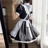 Maid Cosplay Short Gothic Lolita Short Plus Sizes [FULINE] British-style Outfit, Costume, Sleeves, Dress, Skirt, (4XL)