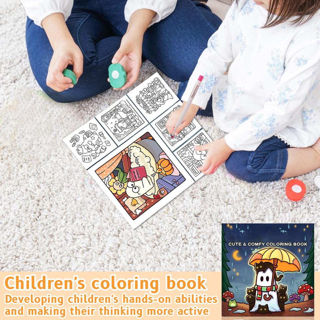 Målarbok för vuxna och tonåringar med söta läskiga varelser i mysiga stunder för avkoppling (Mysiga utrymmen färgläggning) Pocketbok