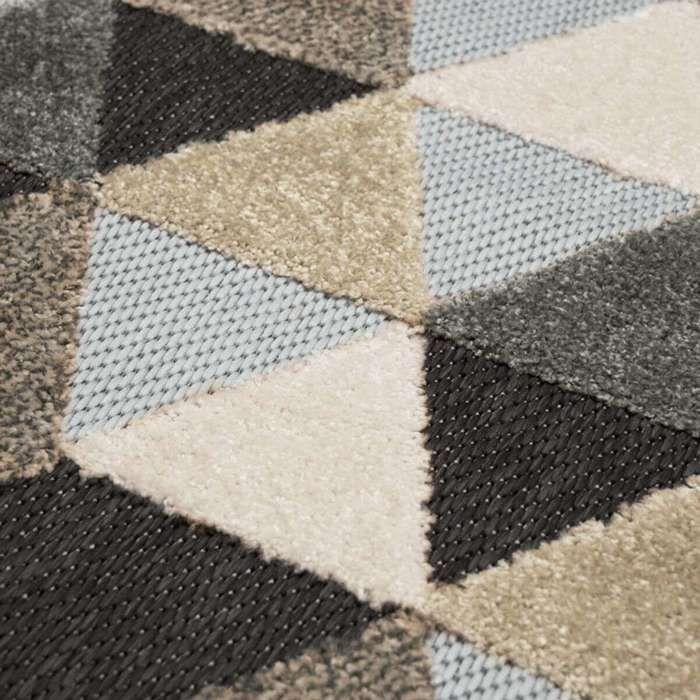 Modern Living Room Rug Grey, Black Brown 120x170