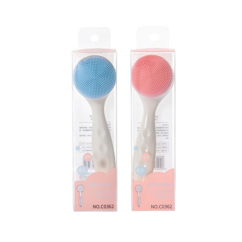 Silicone Manual Face Wash Brush Single Support Facial Cleansing Brush Massage Brush Cleansing Brush Single pack розовый