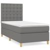 VidaXL Lit à sommier tapissier avec matelas Gris foncé 90x200 cm Tissu - Modèle 3142626