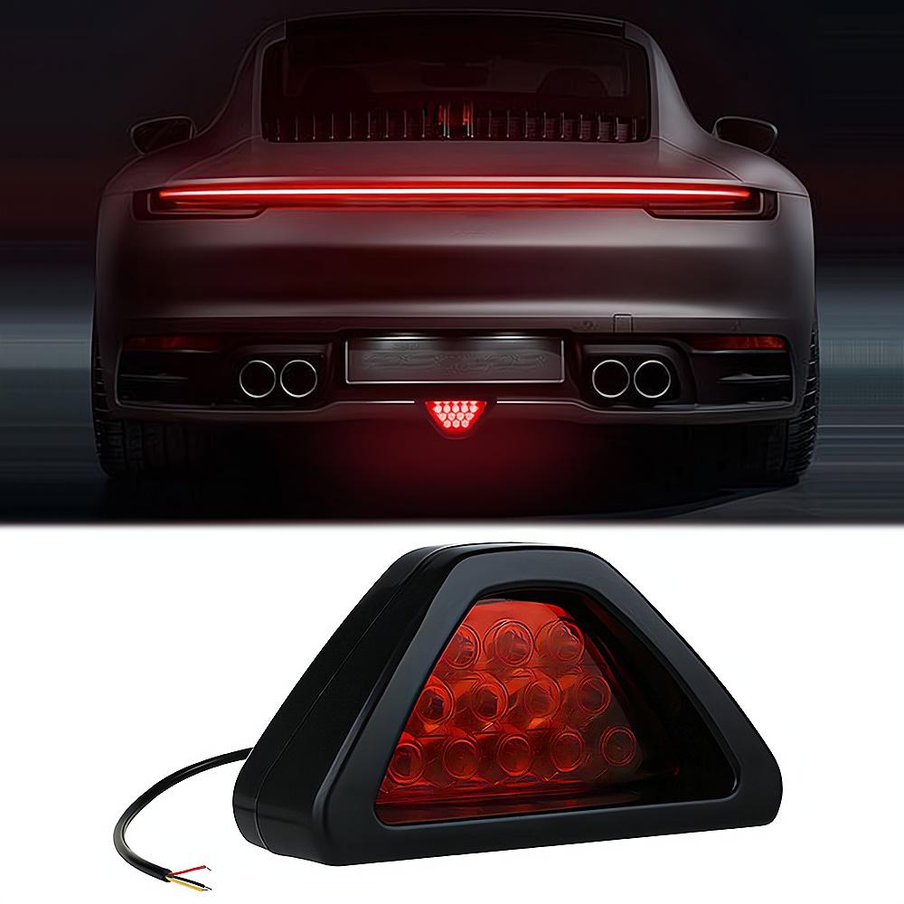 2PCS Car Ail Motorcycle Tail Pilot Signal Lamps Accessories 12V LED Rear Fog Light Triangle Red Led Brake Strobe Warning Lamp