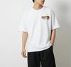 2026 Summer Minimal Hand Drawn Line Cat Hangul Casual Text Front Graphic White Oversized Tshirt Unisex Cotton Tee