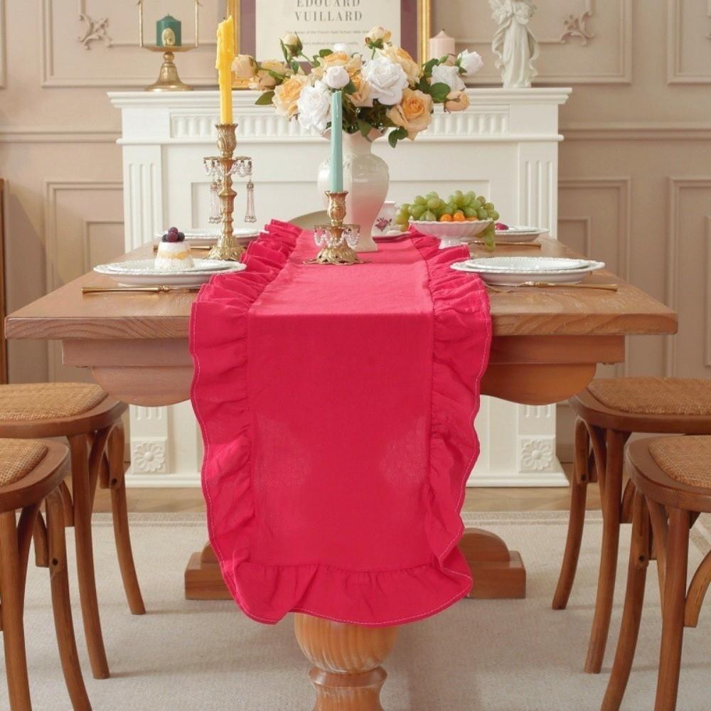 Rectangular Dinning Table Runner Solid Color Tables Cover Household Table Flag  Dining Table