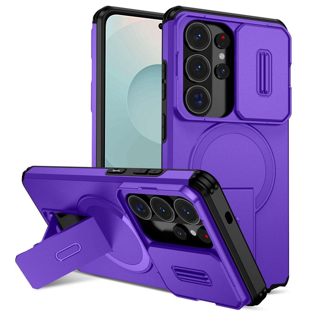 Samsung S26U Magnetic Bracket Protective Phone Case with Push-Window and Anti-Drop Lens A36
