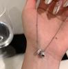 Korean Zircon Double-Circle Diamond Necklace - Elegant, High-End, Versatile Fashion for Women