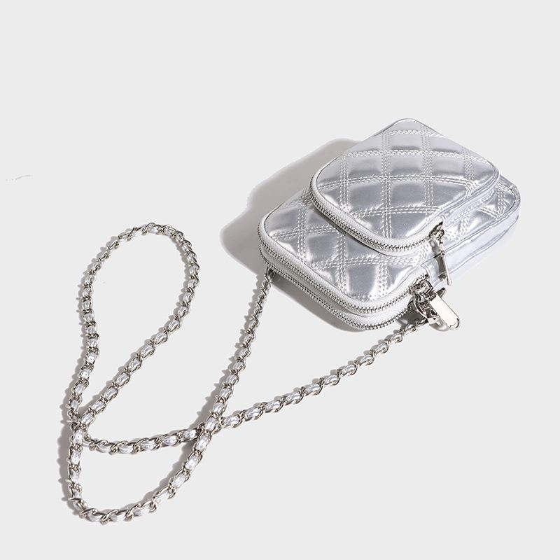 Women's Bag New Diamond Chain Bag Fashion Shoulder Messenger Bag Mobile Phone Bag