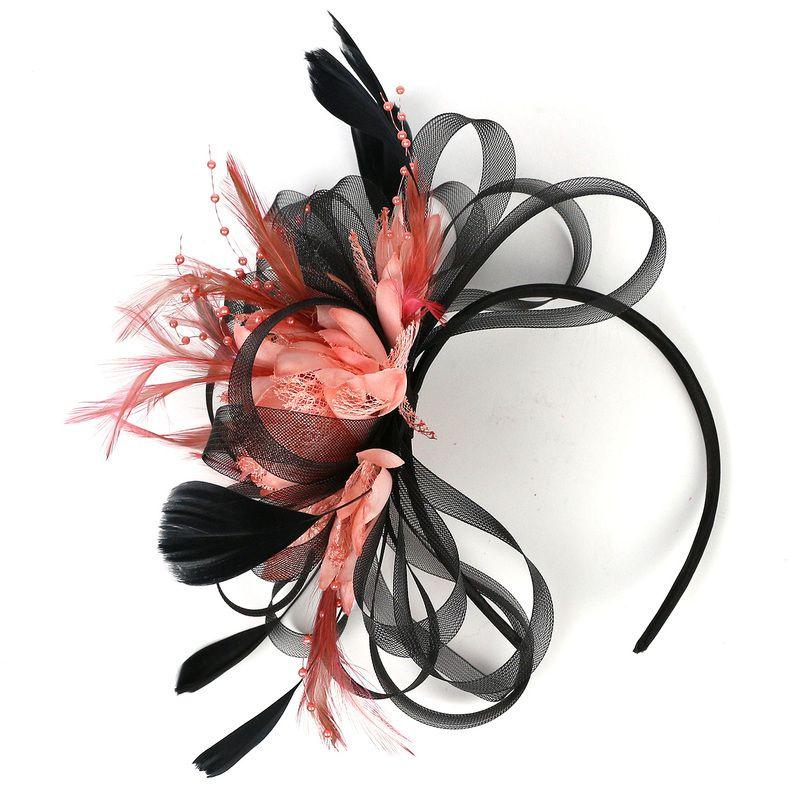 Bandeau élégant à plumes florales pour accessoires de cheveux pour femmes