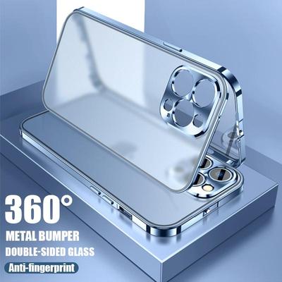 360 Full Protective Magnetic Case for iPhone 16 15 14 Plus 13 12 Mini 11 Pro Max Double Sided Glass With Camera Lens Protection Cover