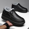 Winter Leather Snow Boots Men's Non-slip Warm Medium Casual Large Size Light Sole Comfortable Men's Boots