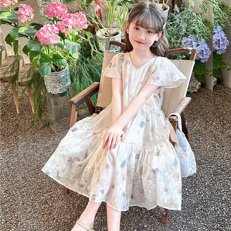 Girls' dress 2026 summer new children's summer dress, mid size princess dress, stylish children's clothing trend