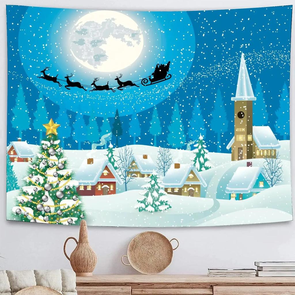 Christmas Cute Cat Tapestry Living Room Sofa Home Decor Christmas Gift