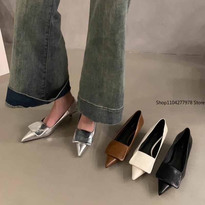 Fashion 2025 Spring Autumn Women Pointed Toe Boat Shoes Fashion Red Ladies Elegant Dress Pumps Shoes Thin Low Heel Outdoor Dress Pump