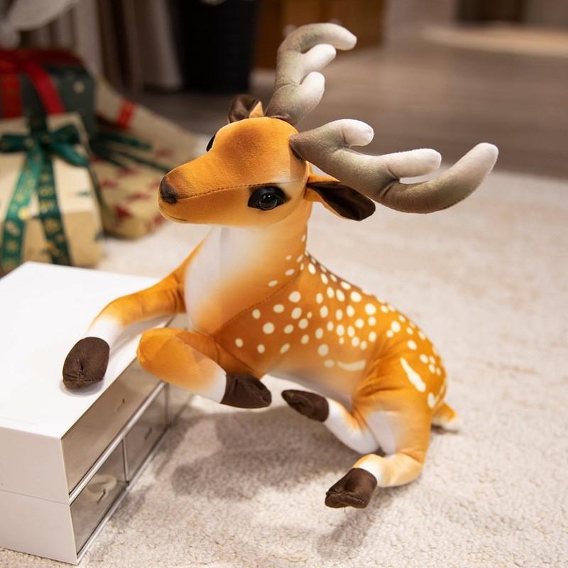 Christmas Reindeer Plush Decor With Pp Cotton Filling For Holiday Festivities