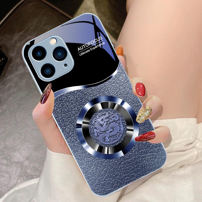 Lucky Ring For IPhone 16 Pro Max 15 Pro 14 13 12 Mini 11 XS Max XR 7 8 Plu SE 2022 Tempered Glass Phone Case