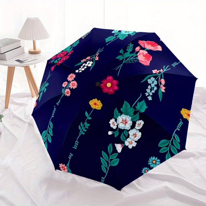 1pc Floral Pattern Automatic Open/Close Umbrella, Ideal Fan Gift for Birthday, Christmas, Trendy Fashion yy250828035