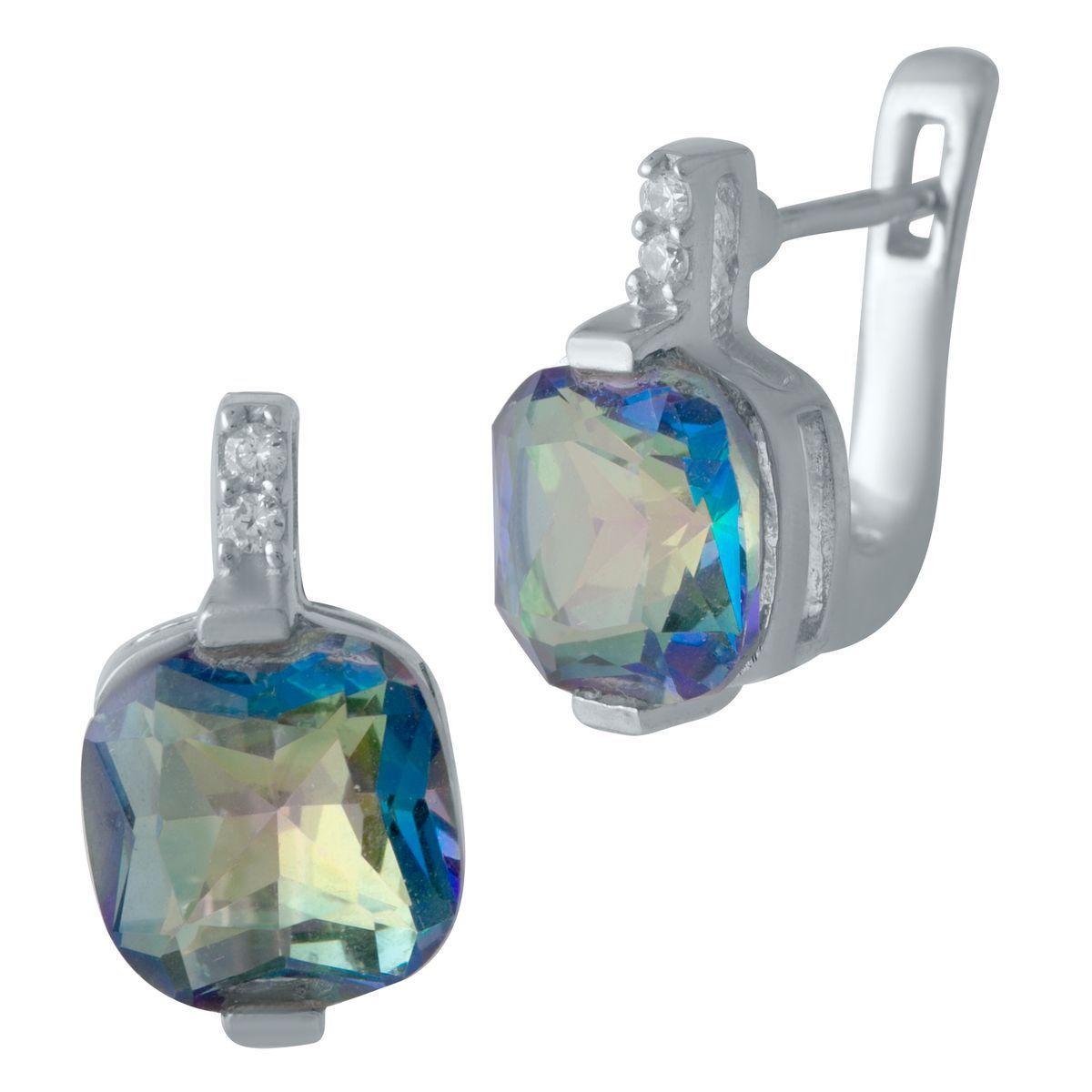 

Срібні сережки з топазом 4.57ct (2017042) різнокольорові кольору