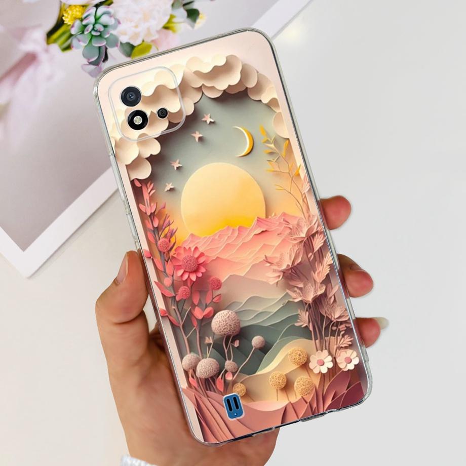 For Realme C11 2021 Clear Soft TPU Silicone Phone Back Cover For Realme RMX3231 C 11 RealmeC11 Funda Cool Dragon Cat Capa Bumper
