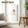 360° Rotating Storage Hanger Hook Multi-Claw Bag Metal Belts Rack Wooden Organizer for Bras Ties Scarves Household Closet