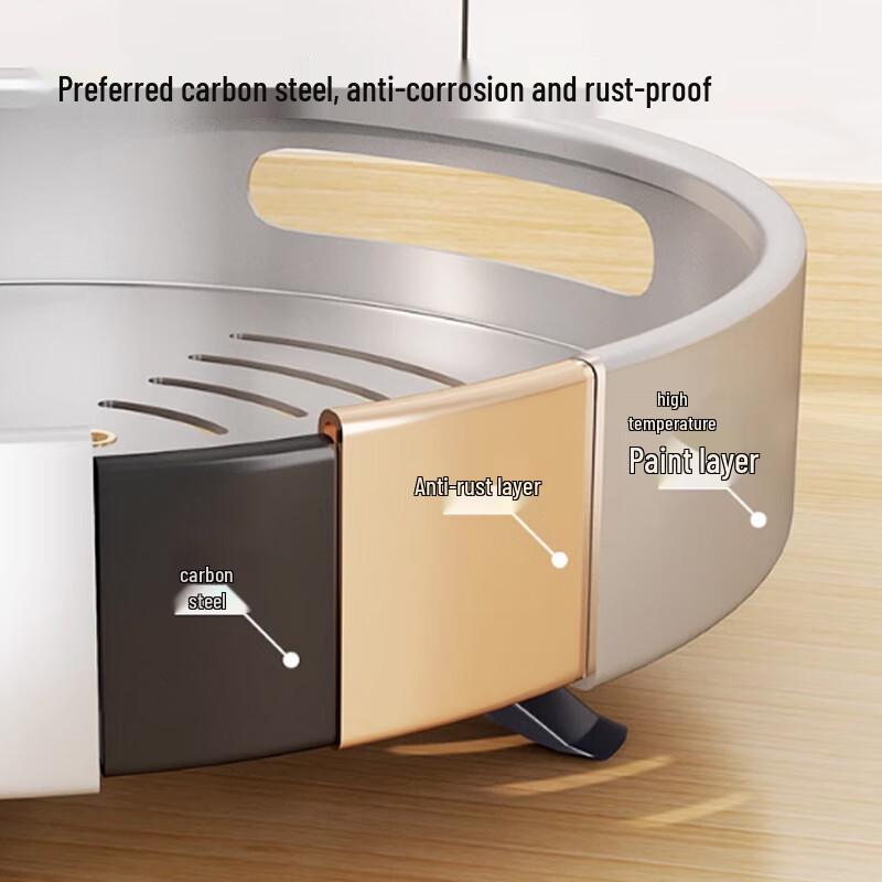 360 Rotating Double-Layer Carbon Steel Spice Rack