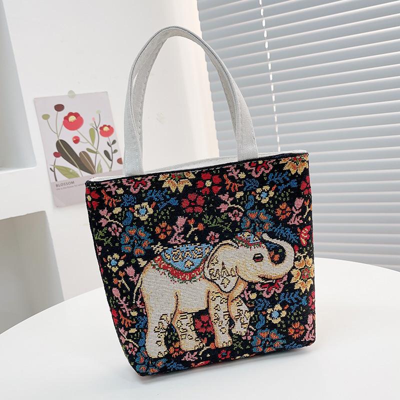 Baby Elephant Double-sided Embroidered Portable Small Bag Women's New Carry-on Handbag Change Mobile Phone Bag