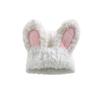 Fluffy Rabbit Ear Beanies Solid Color Winter Outdoor Warm Cap Lightweight Knitted Plush Hat  Women