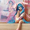 15CM Anime HATSUNE MIKU Figure Noodle Stopper Figure Rabbit Ear Pajamas Model Toy Doll Aciton Figure Collection Gift PVC