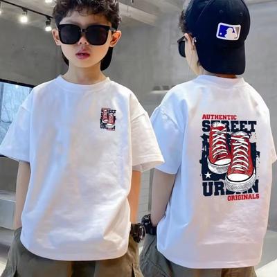 T-shirt estiva street wear per ragazzo con stampa graffiti cool T-shirt per ragazza top a maniche corte abbigliamento per bambini di alta qualità