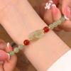 Double Ring Design Interlocking Bracelet Imitation Jade Bangle Jewelry  Women Accessories