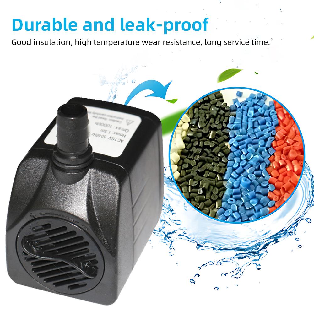 Mini Submersible Water Pump Flow Adjustable Electric Max 600L/H Flow 3.9ft Lift Portable Mini Pump