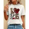 European Sizes Women's Casual Short-Sleeve T-Shirt - Printed, Loose Round Neck Design, Breathable Medium-Stretch Fabric