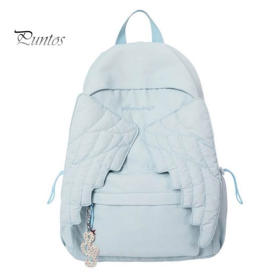 Daily Commuter Daypack Angel Wing Backpack for Women Girls, Lightweight Nylon School Bag, Large Bookbag Outdoor Travel Commute Girls
