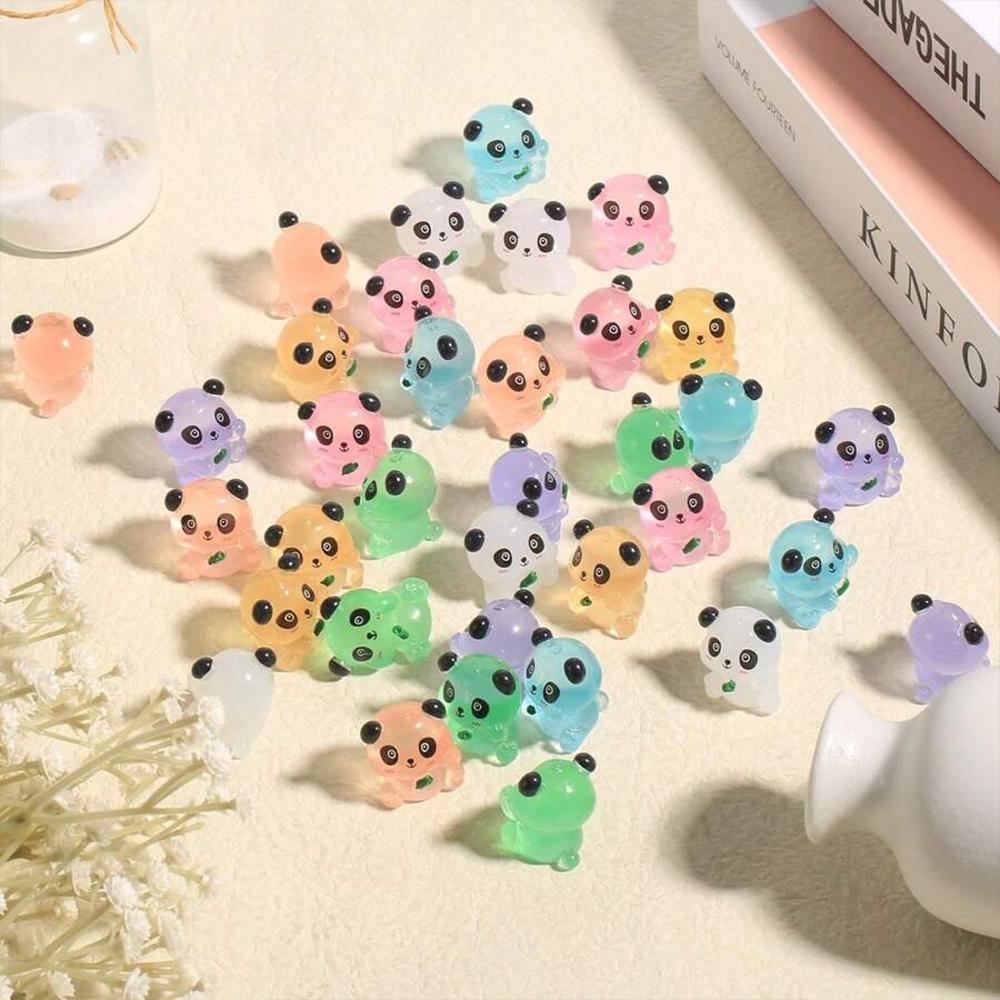 Xiaomi 7/14/21Pcs Luminous Mini Resin Panda Figurines Glow in The Dark Panda Animal Miniature for Landscape Garden Home Decor