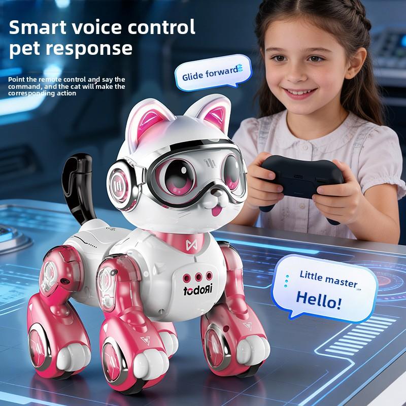 Smart Bionic Robot cat 2026 Children's Toy Girls 3-6 Years Old Voice Command Touch Interaction AI Learning Birthday Gift Plastic