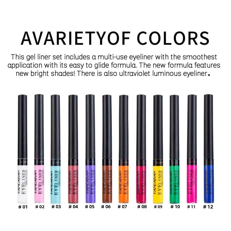 Eyeliner Liquido Impermeabile Opaco Lunga Tenuta Asciugatura Rapida No Macchia Luminous Gel Makeup UV per Occhi Smokey