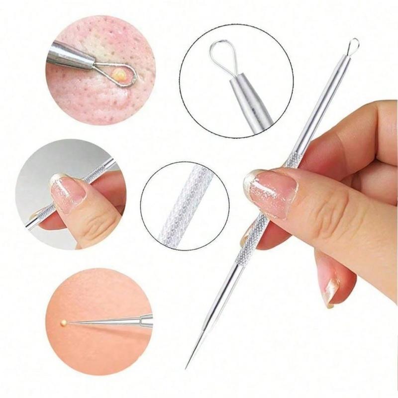 4Pcs Remover Pimple Comedone Extractor Tool Acne Removal Kit Treatment for Blemish,Risk Free Removal of Facial Blemishes