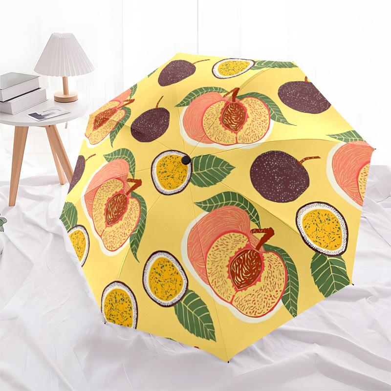 1pc Fruit Pattern Automatic Open/close Folding Umbrella, Compact Portable Travel Umbrella, Cute Umbrella, Durable Construction yy260328011