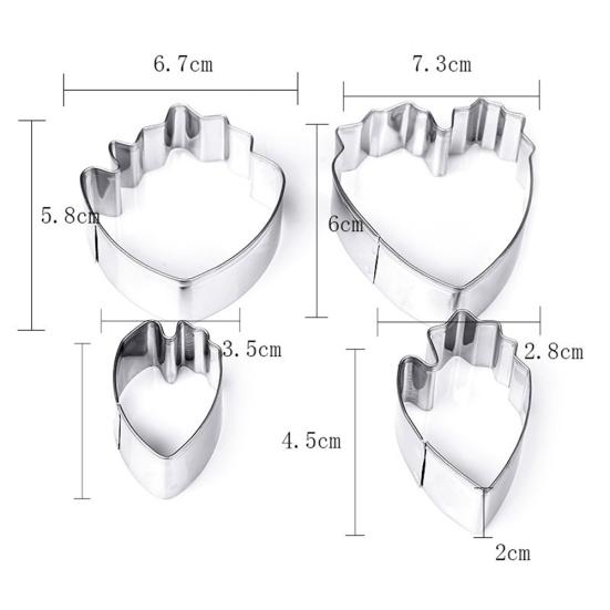 7Pcs Peony Flower Cookie Cutter Cake Mold Decorating Fondant Bread Baking Tool