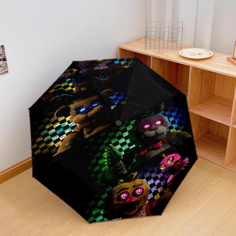 1PC Freddy's Rock Night Automatic Umbrella - Suitable Travel Outdoor Portable Umbrella Birthday Gift Daily Essentials