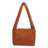 New autumn and winter plush handbag small square bag shoulder bag large capacity solid color personalized niche design