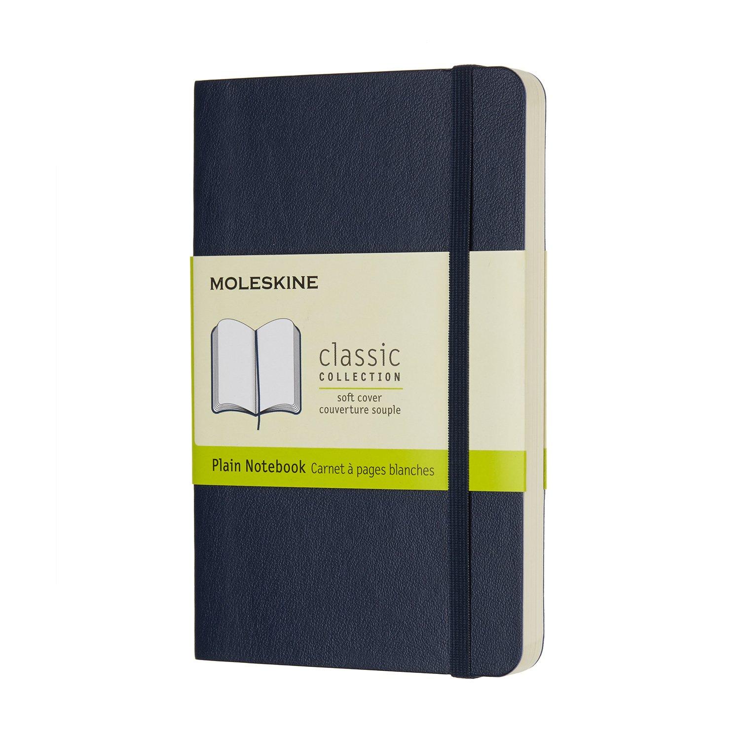 

Moleskine Notebook Classic Notebook Soft Cover Plain Pocket Size x Sapphire Blue QP613B20 (9cm 14cm)