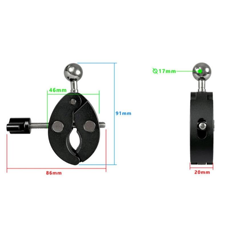 Adjustable Universal 17mm Ball Adapter Suitable For Handlebar Clamp Mounting System Motorcycle Bike Phone Holder Support