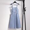 Women's Petites French Doll Collar Denim Overall Skirt - Unique Spring 2026 Fashion