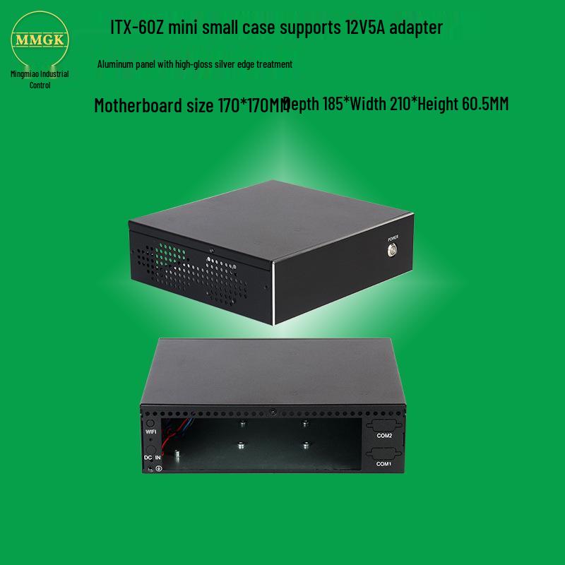 Industrial Control Wall-Mounted Chassis: 4-Slot MATX Visual Inspection CNC Computer, All-Silver.